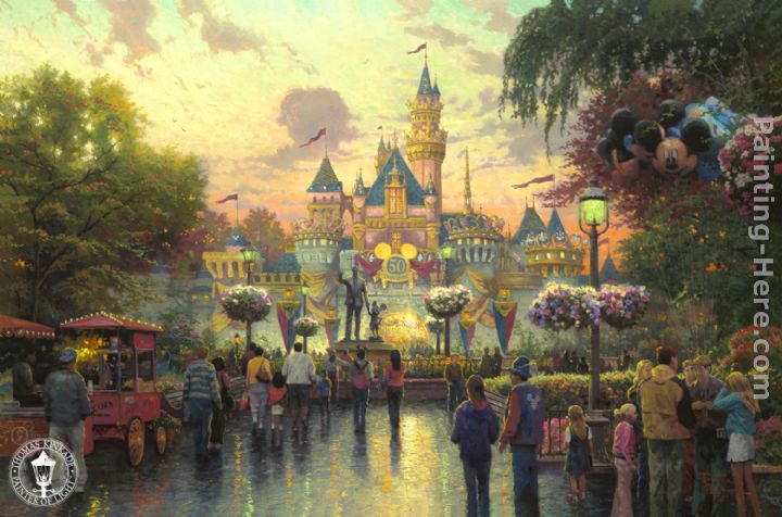 Disneyland 50th Anniversary painting - Thomas Kinkade Disneyland 50th Anniversary art painting